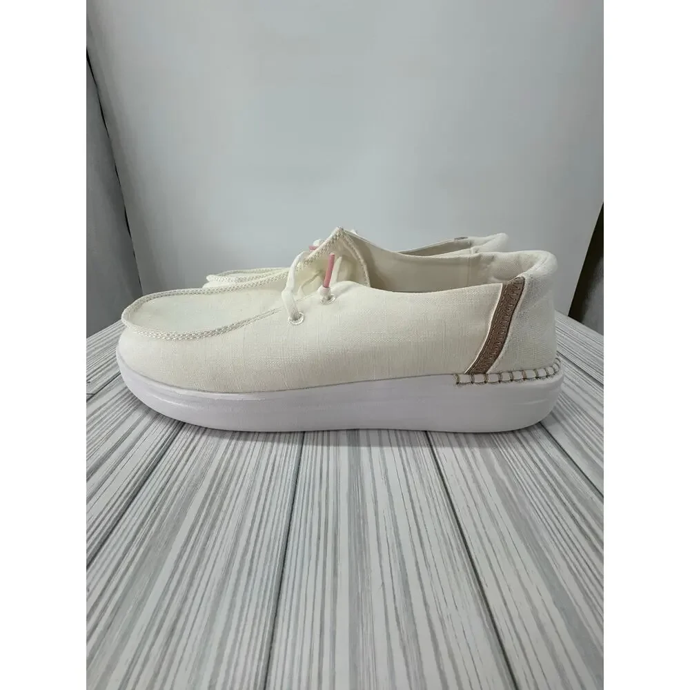 Hey Dude Wendy Rise Women's Shoes Spark White W9 Lightweight Casual Slip-On New - Picture 6 of 9